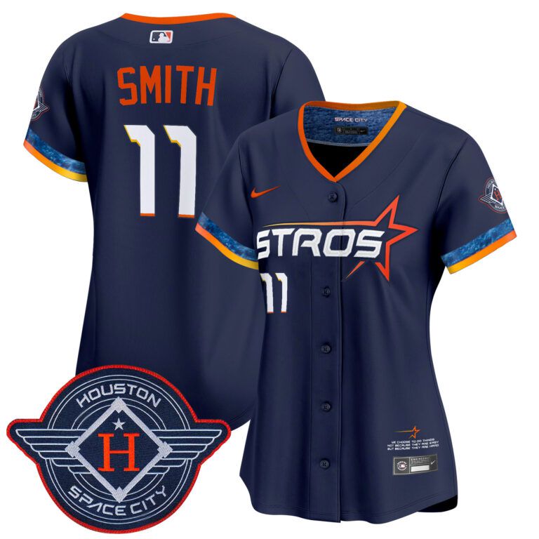 Women Houston Astros #11 Smith blue 2025 City Connect Vapor Limited Stitched Jersey